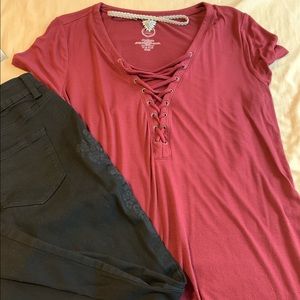 Maurice’s lace up tee